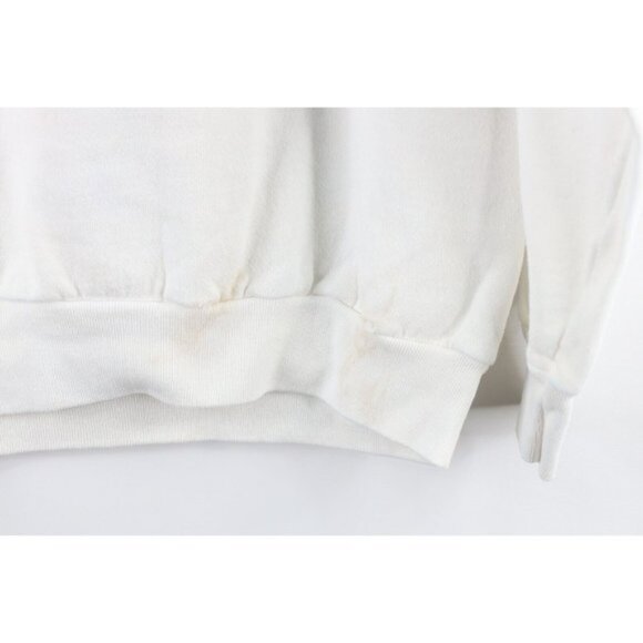 Vintage 90s Peanuts Womens Large Snoopy Brown Christmas Sweatshirt White USA - Picture 9 of 9